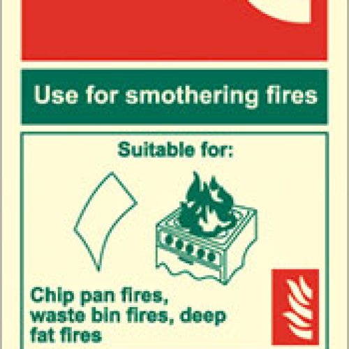 Photoluminscent How To Use Fire Blanket Sign
