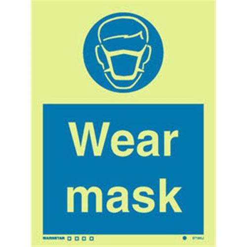 Photoluminscent- Wear Mask Sign