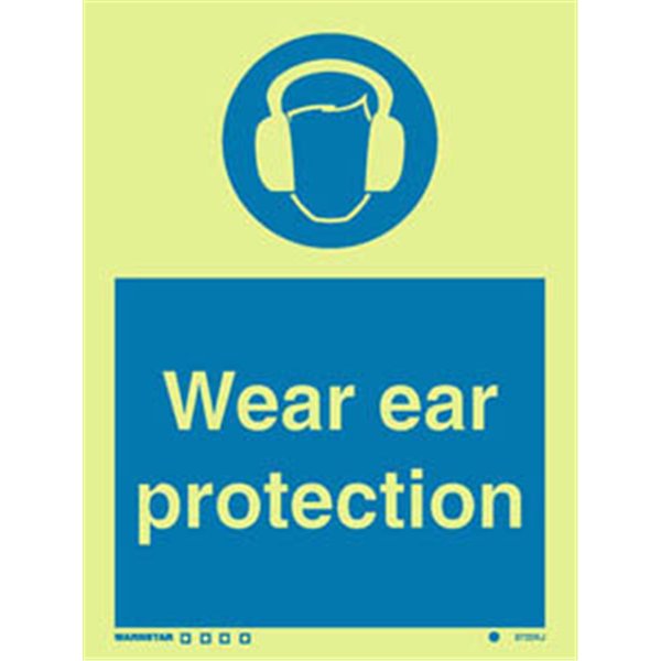 Photoluminscent- Wear Ear Protection Sign