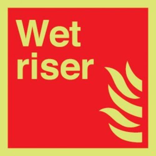 Photoluminscent Wet Riser Sign