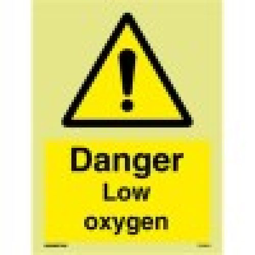 Danger low oxygen sign-Photoluminscent