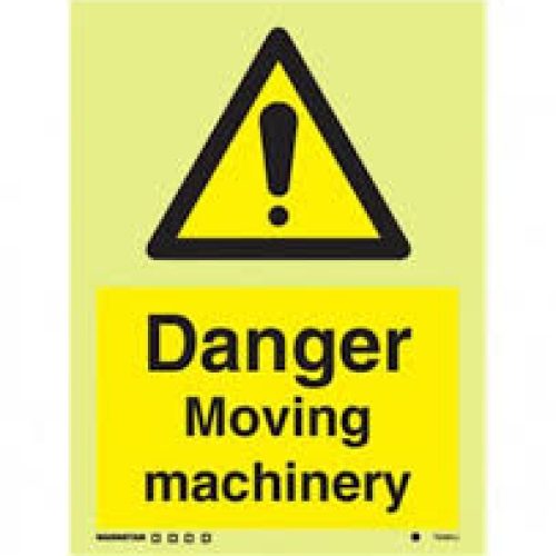 Danger moving machinery sign-Photoluminscent