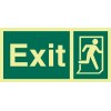 Fire Exit Right Sign-Photoluminscent