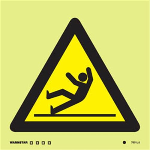 Photoluminscent slippery surface symbol
