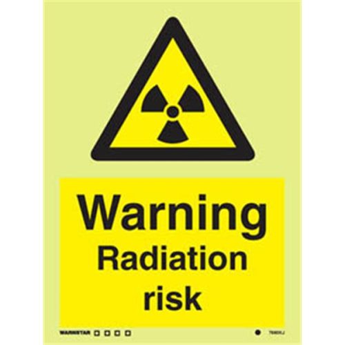 Photoluminscent-Warning radiation risk symbol