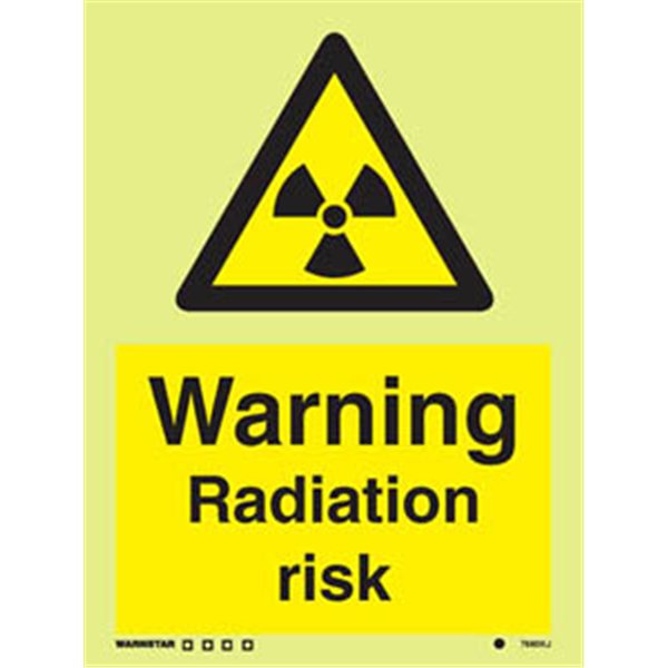Photoluminscent-Warning radiation risk symbol