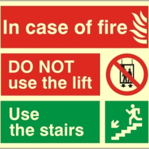 In Case of Fire Sign-Photoluminscent