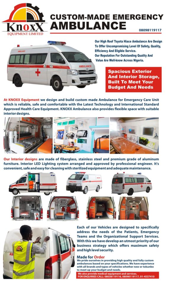 Made in Nigeria ambulance by Knoxx Equipment